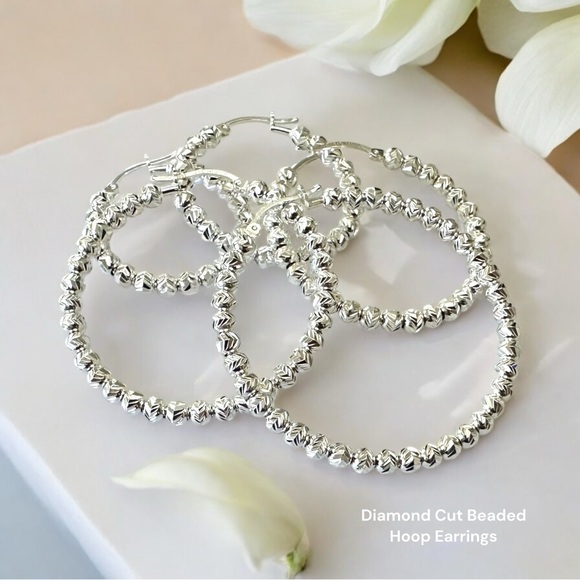 45mm Elegant Silver Hoop Earrings